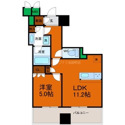 ブランズタワー谷町四丁目の物件間取画像